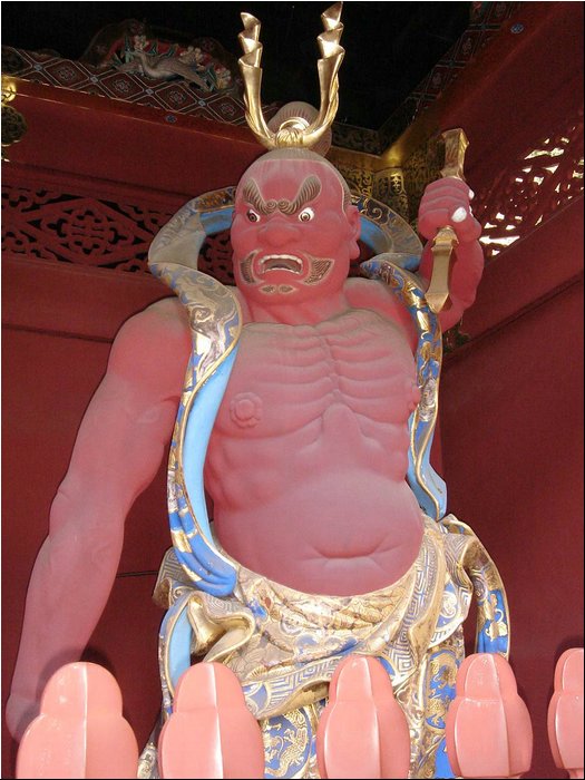 The God of Wind in the Nitenmon Gate of Taiyuin-byo Shrine.JPG